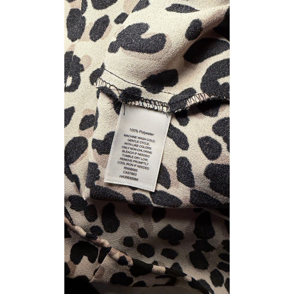 Halogen Dress Womens XS Tan Black Leopard Print Sleeveless Shift A-Line Mini - Picture 5 of 5